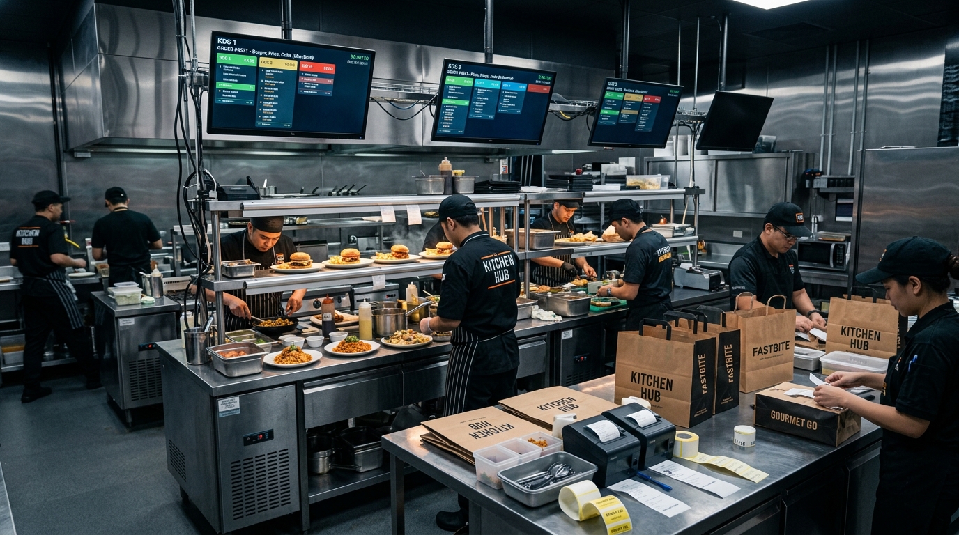 Dark Kitchen (Hayalet Mutfak / Cloud Kitchen) Kurulum ve Yönetim Rehberi: Sıfır Masa ile Milyonluk Paket Servis Cirosu